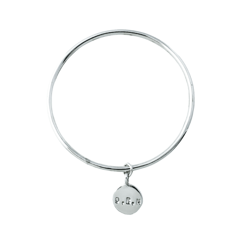 The Silver Stable- Handcrafted British Jewellery Hammered Silver Disc Stacking Bangle Bangles
