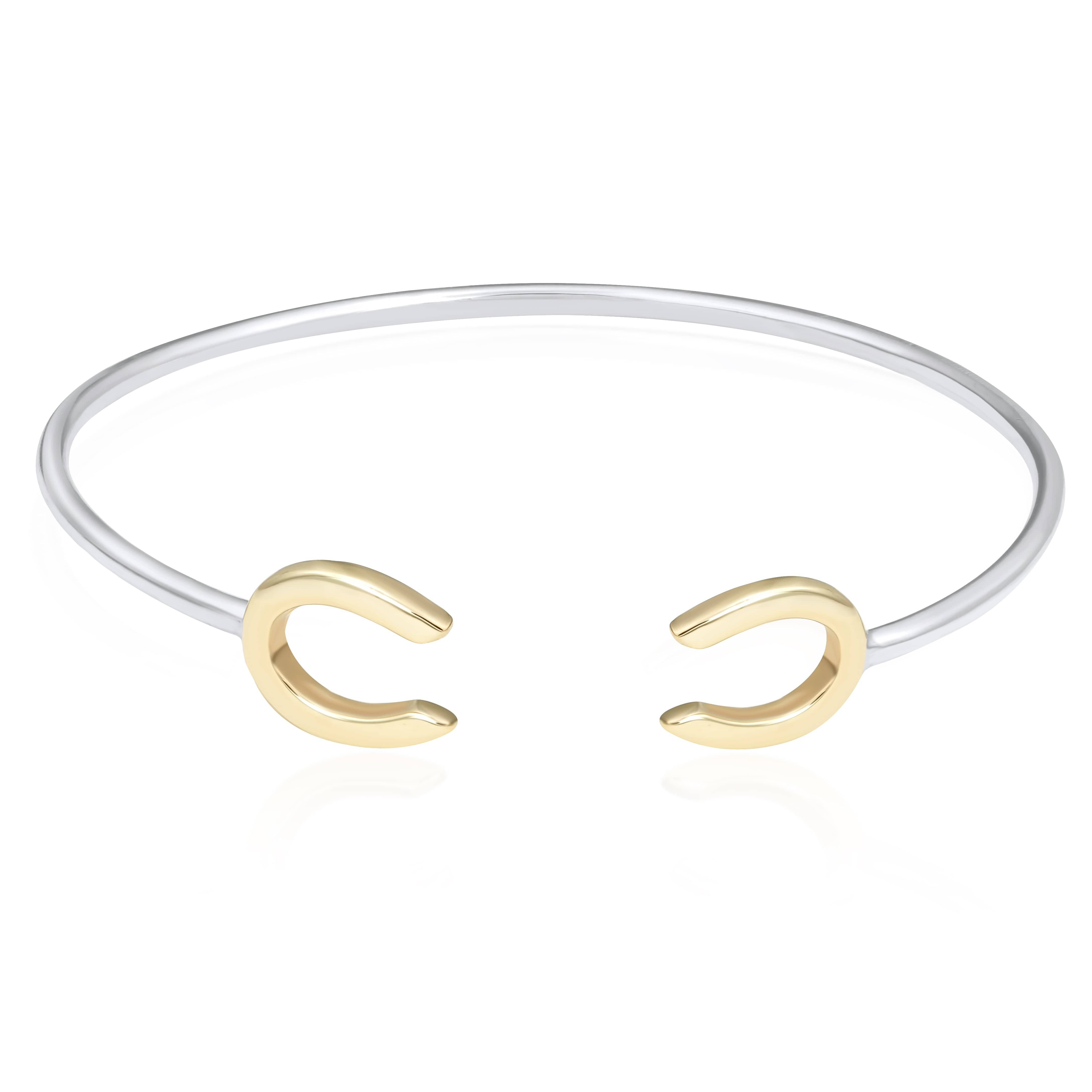 The Silver Stable- Handcrafted British Jewellery Silver & Gold Horseshoe Bangle Bangles