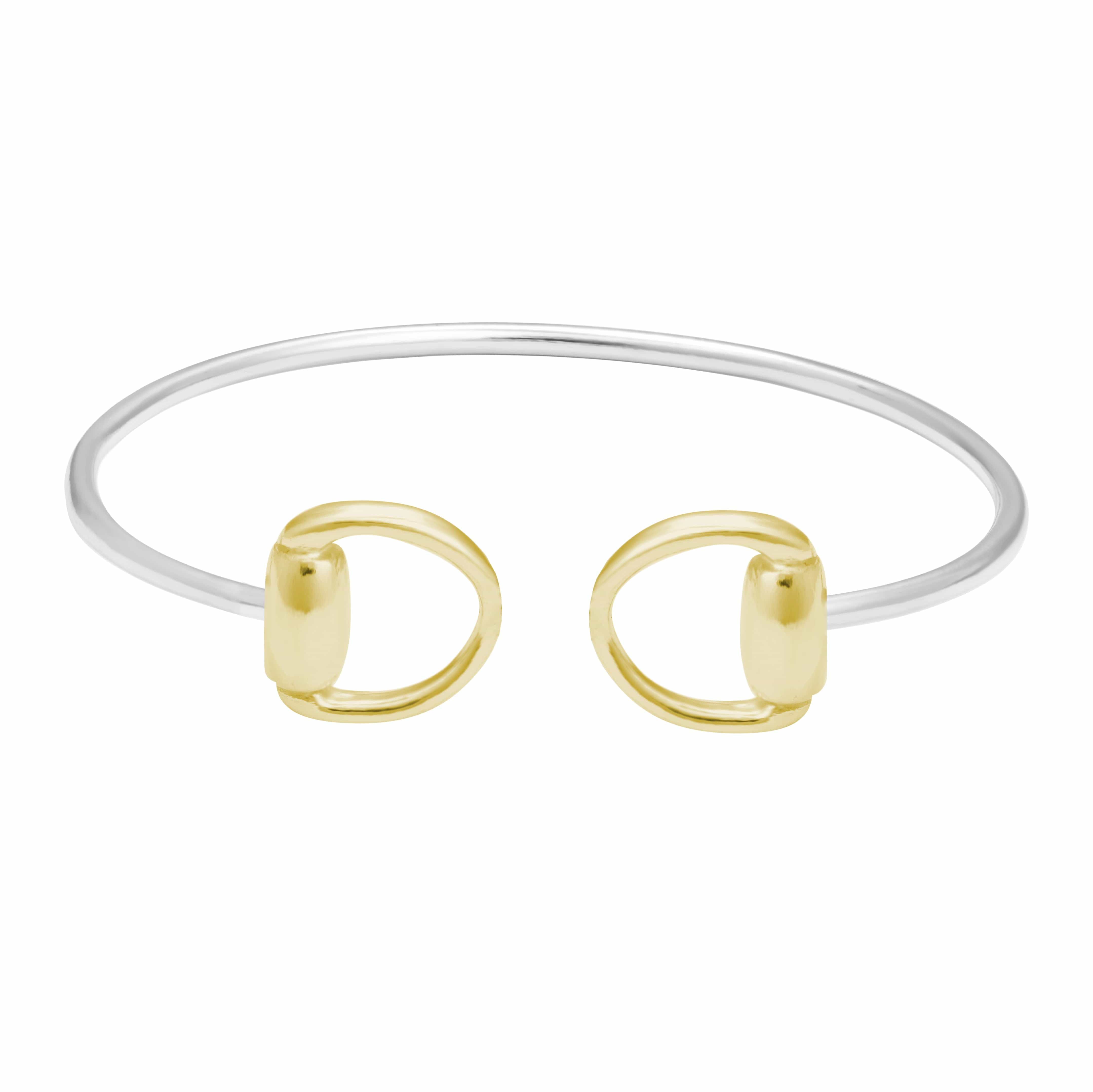 The Silver Stable- Handcrafted British Jewellery Silver & Gold Snaffle Cuff Bangle Bangles