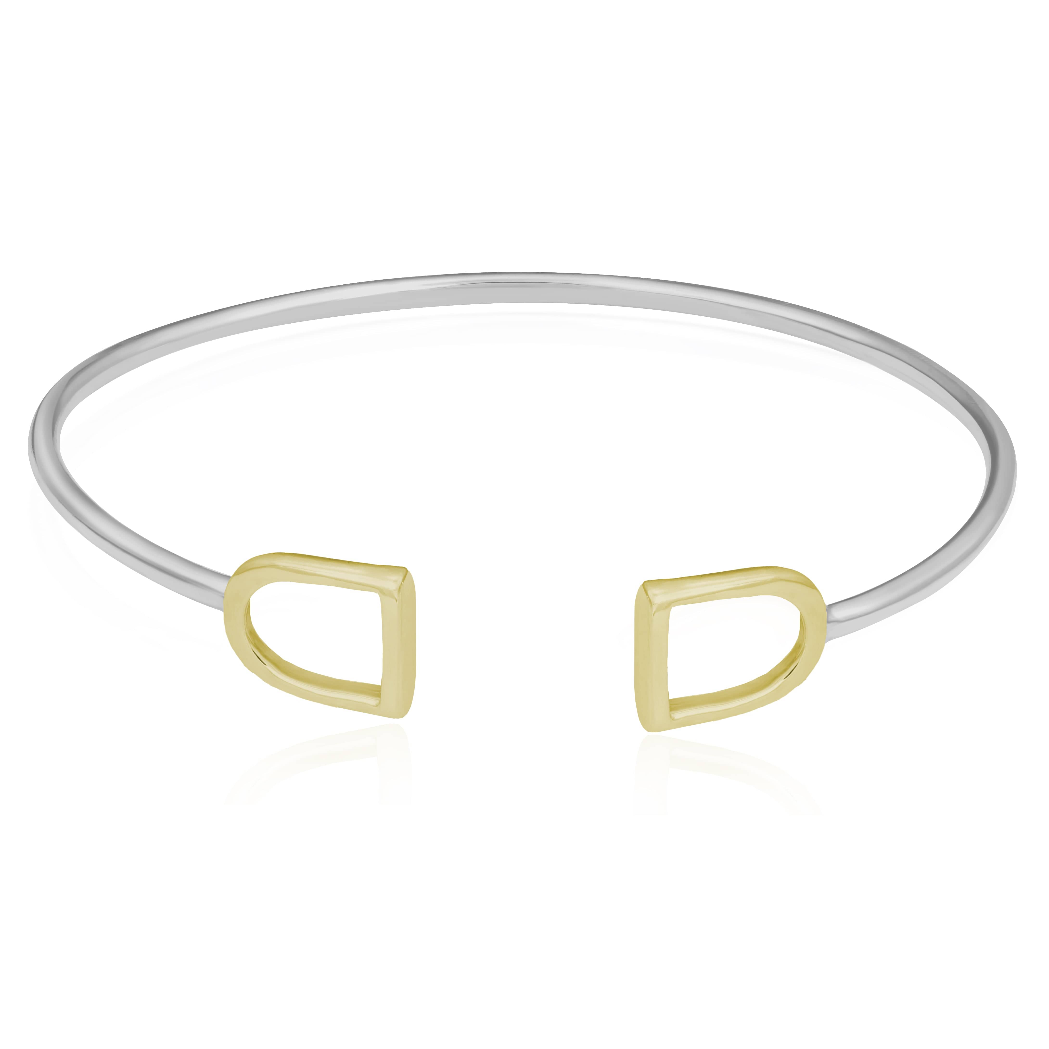 The Silver Stable- Handcrafted British Jewellery Silver & Gold Stirrup Bangle Bangles