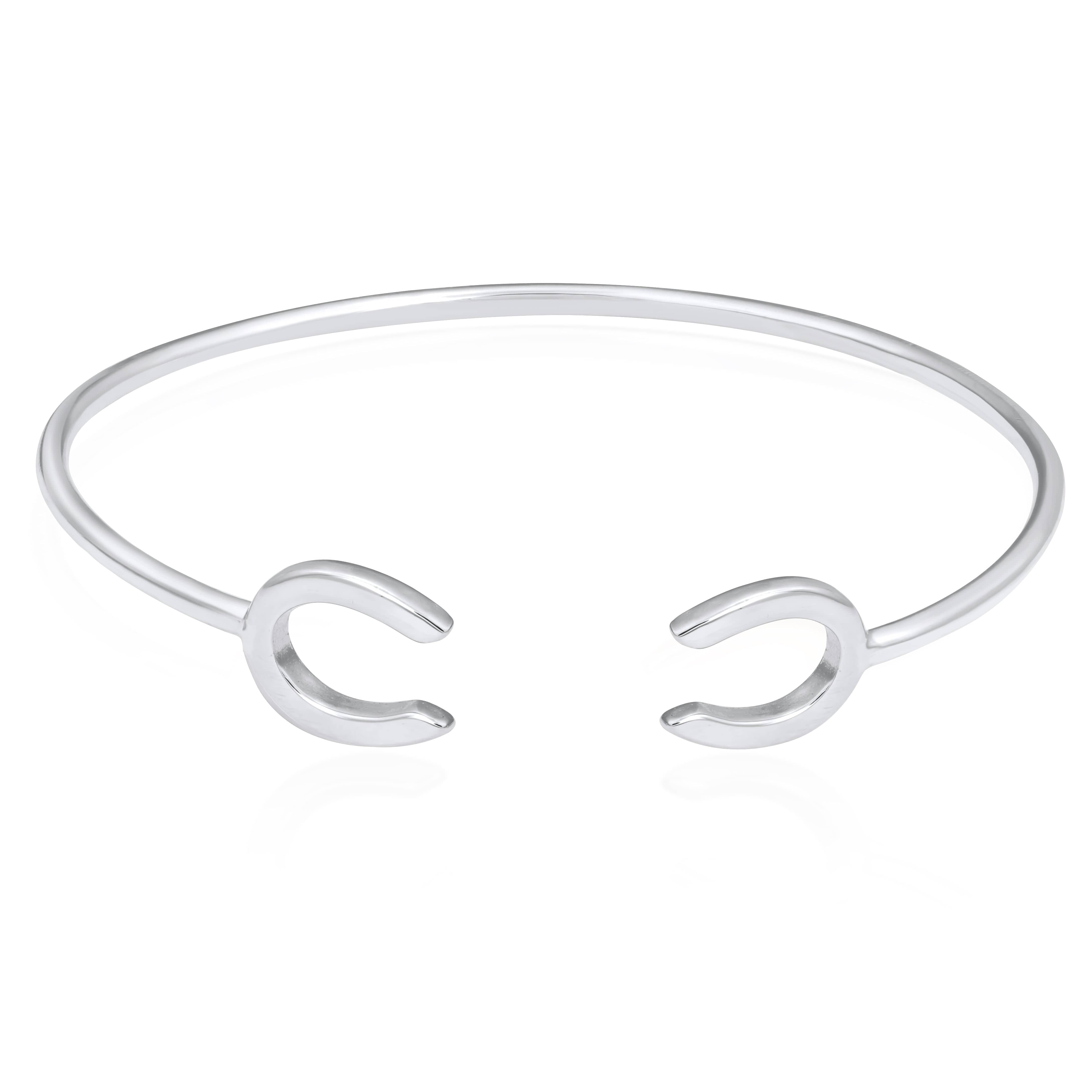The Silver Stable- Handcrafted British Jewellery Silver Horseshoe Bangle Bangles