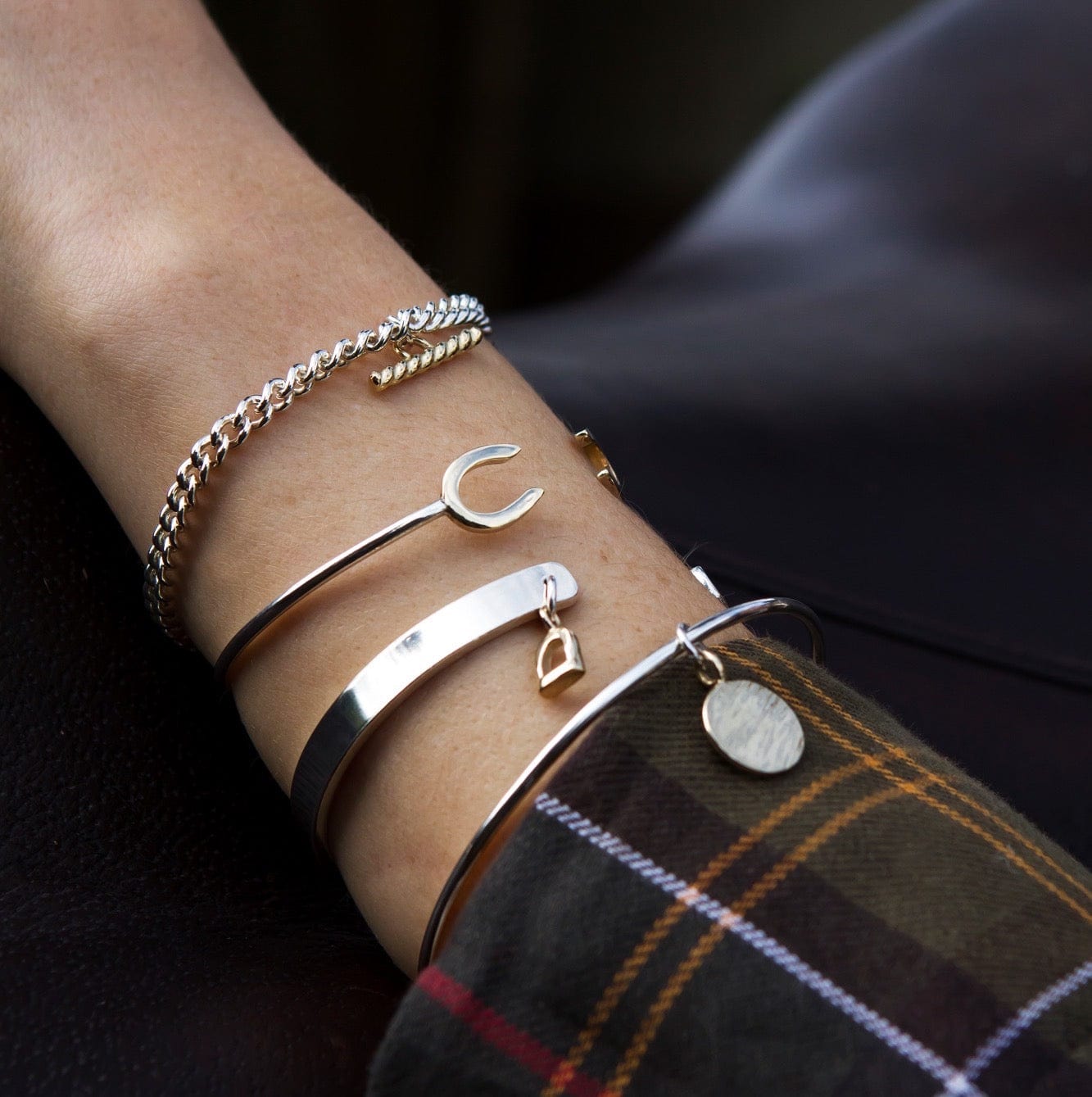 The Silver Stable- Handcrafted British Jewellery Silver Horseshoe Bangle Bangles