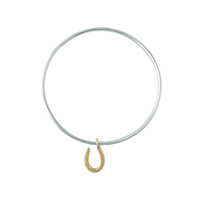 The Silver Stable- Handcrafted British Jewellery Small / Gold Silver Horseshoe Stacking Bangle Bangles