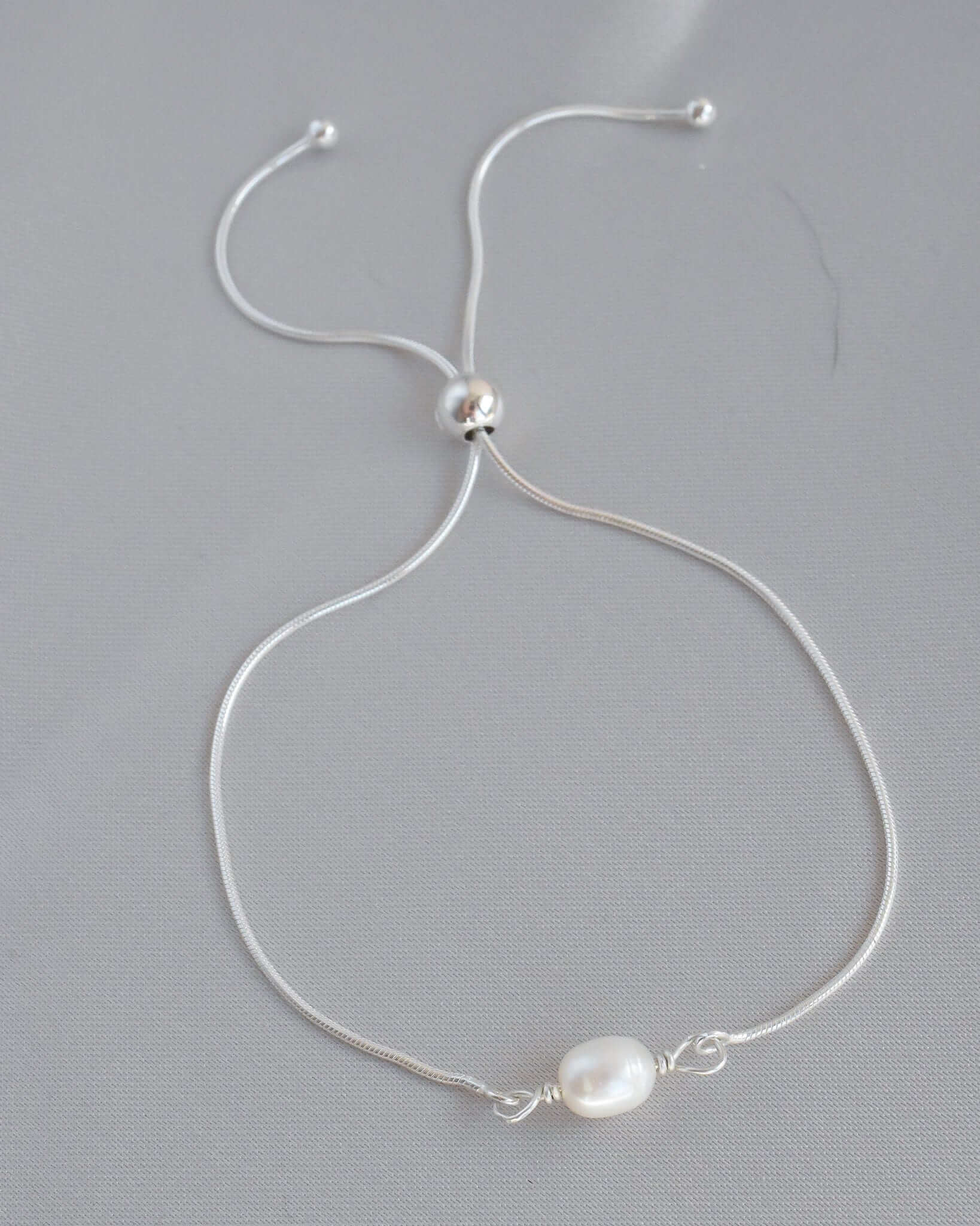 The Silver Stable- Handcrafted British Jewellery Adjustable Single Pearl Bracelet Bracelets