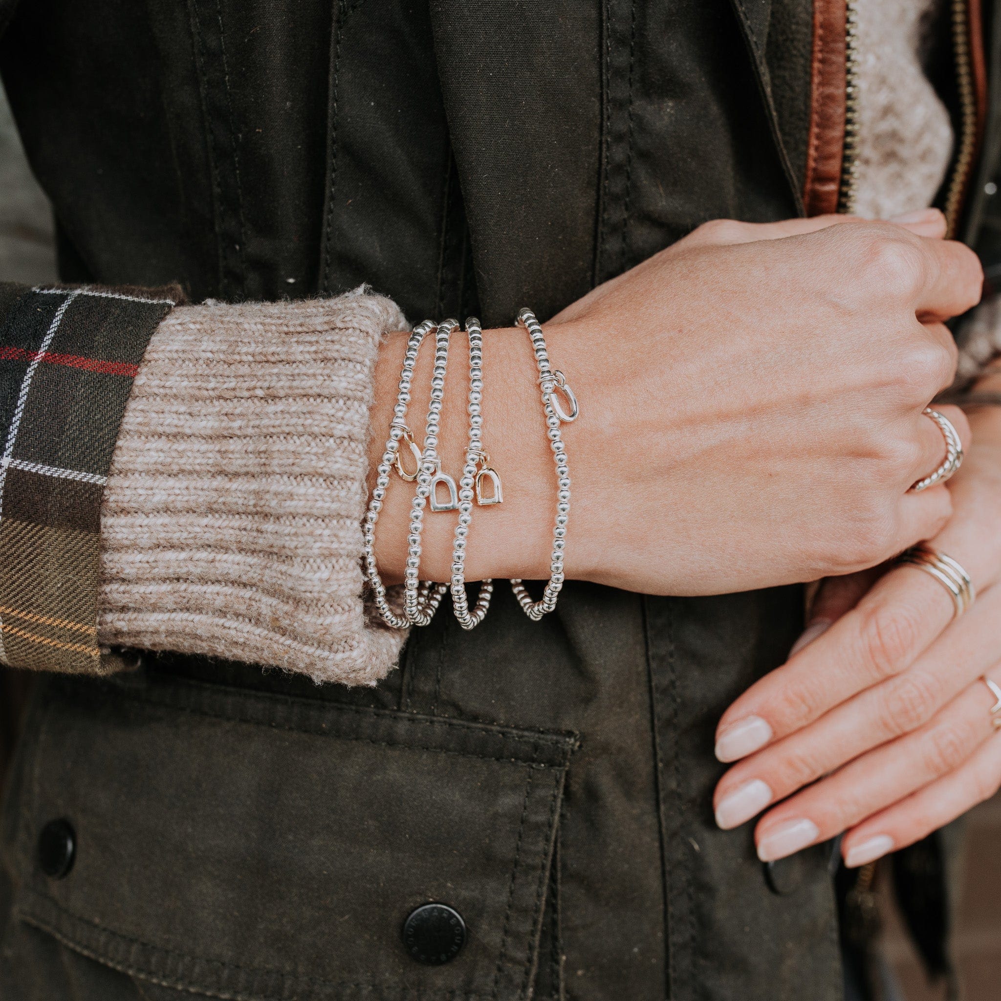 The Silver Stable- Handcrafted British Jewellery Gold Stirrup Orb Bracelet Bracelets