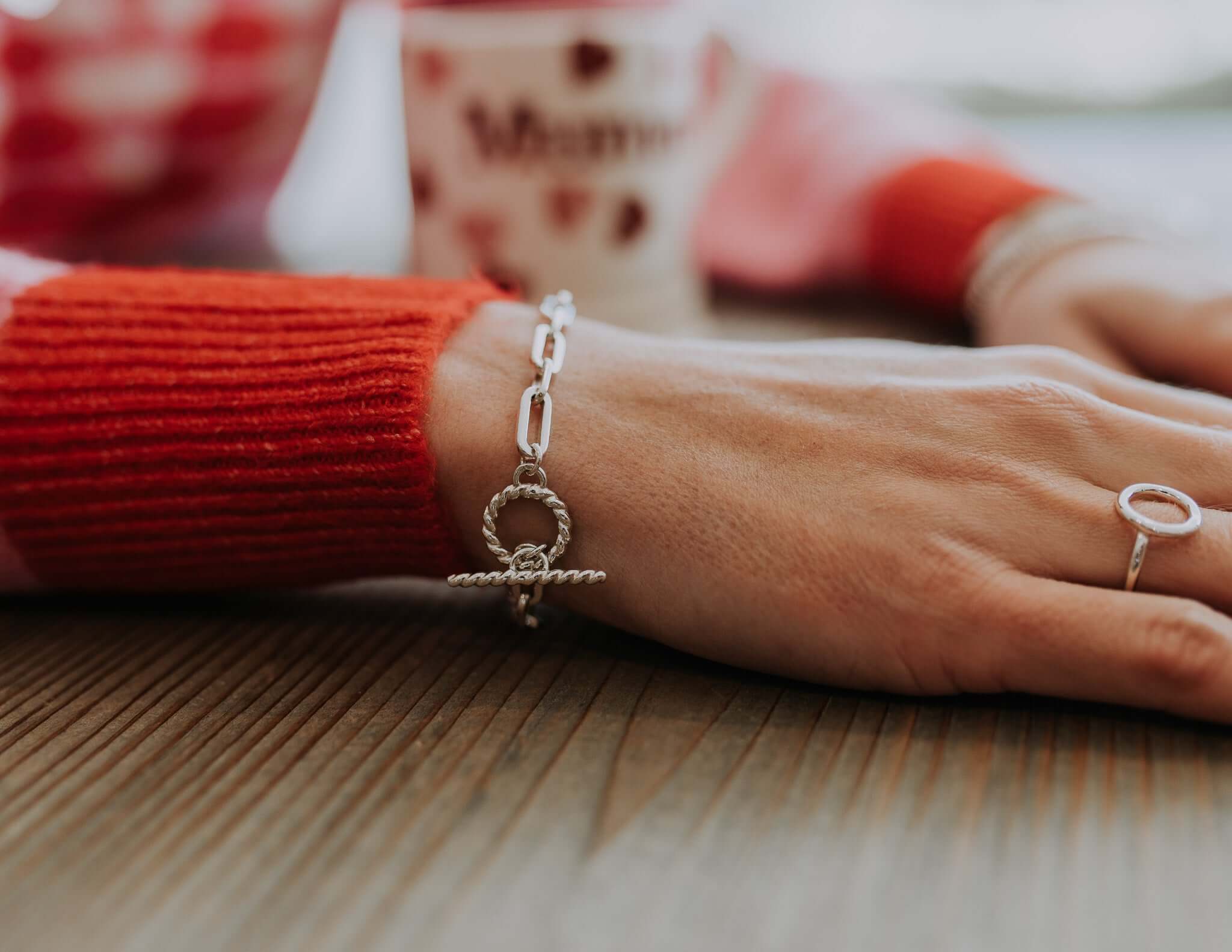The Silver Stable- Handcrafted British Jewellery Silver & Gold T Bar Trace Bracelet Bracelets