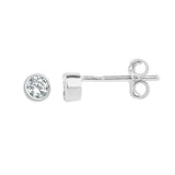 The Silver Stable- Handcrafted British Jewellery April (Crystal/ Diamond) Silver Garnet Birthstone Earrings earrings