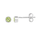 The Silver Stable- Handcrafted British Jewellery August (Peridot) Silver Garnet Birthstone Earrings earrings