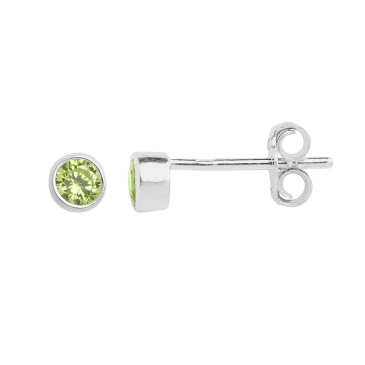 The Silver Stable- Handcrafted British Jewellery August (Peridot) Silver Garnet Birthstone Earrings earrings