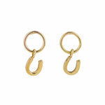 The Silver Stable- Handcrafted British Jewellery Gold Horseshoe Charm Earrings earrings