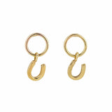 The Silver Stable- Handcrafted British Jewellery Gold Horseshoe Charm Earrings earrings