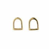 The Silver Stable- Handcrafted British Jewellery Gold Maxi Stirrup Studs earrings