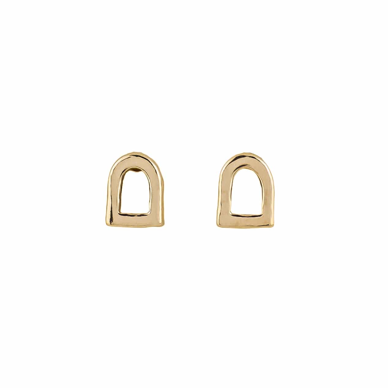 The Silver Stable- Handcrafted British Jewellery Gold Mini Stirrup Studs earrings