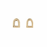 The Silver Stable- Handcrafted British Jewellery Gold Mini Stirrup Studs earrings