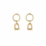 The Silver Stable- Handcrafted British Jewellery Gold Stirrup Charm Earrings earrings