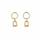 The Silver Stable- Handcrafted British Jewellery Gold Stirrup Charm Earrings earrings