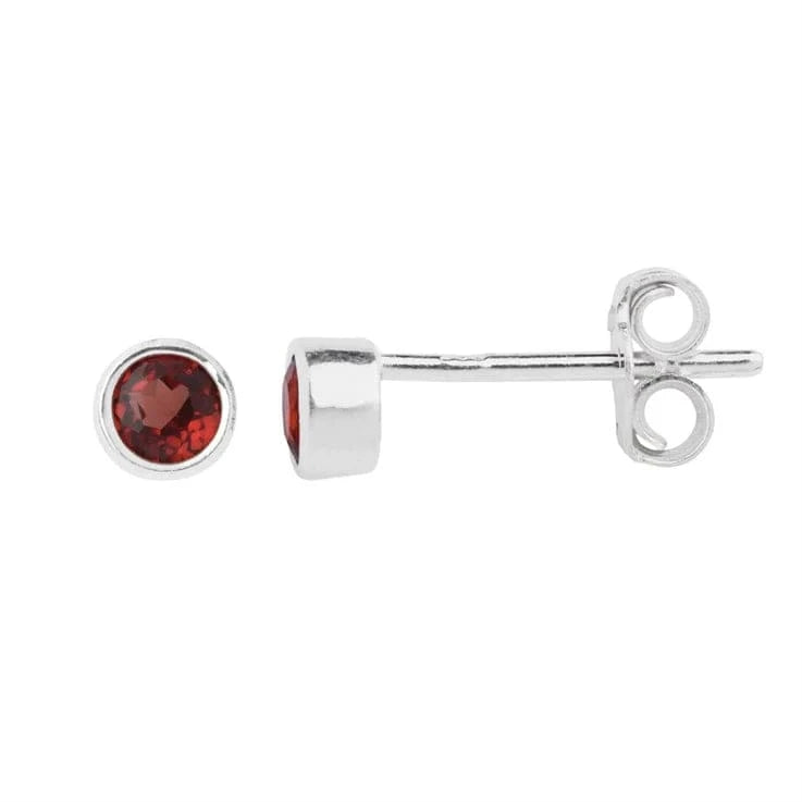 The Silver Stable- Handcrafted British Jewellery July (Ruby) Silver Garnet Birthstone Earrings earrings