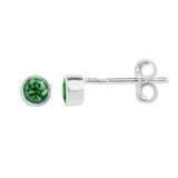 The Silver Stable- Handcrafted British Jewellery May (Emerald) Silver Garnet Birthstone Earrings earrings