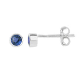 The Silver Stable- Handcrafted British Jewellery September (Sapphire) Silver Garnet Birthstone Earrings earrings