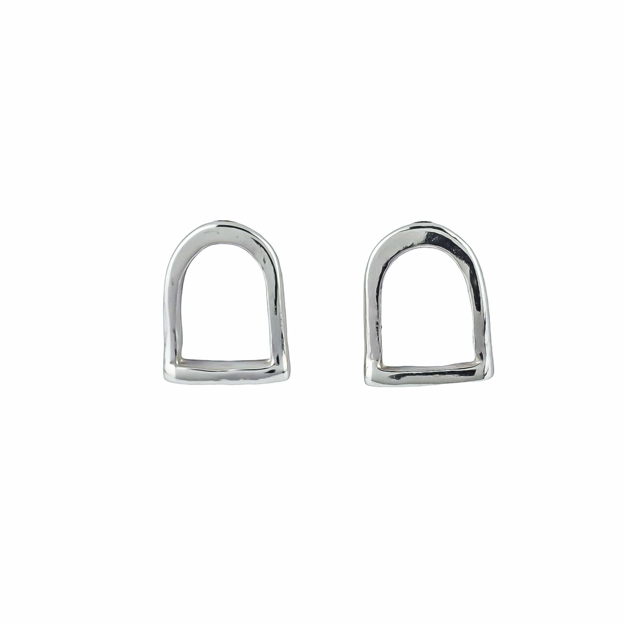 The Silver Stable- Handcrafted British Jewellery Silver Maxi Stirrup Studs earrings