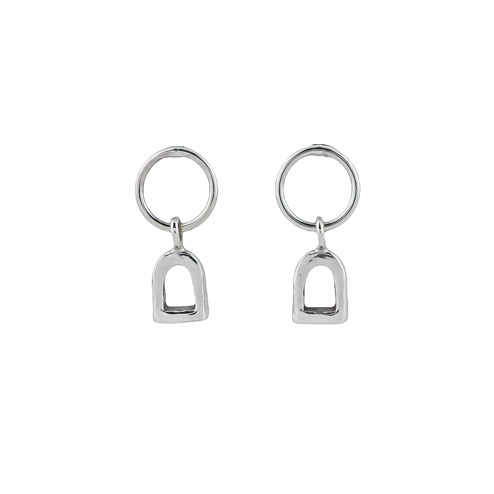 The Silver Stable- Handcrafted British Jewellery Silver Stirrup Charm Earrings earrings