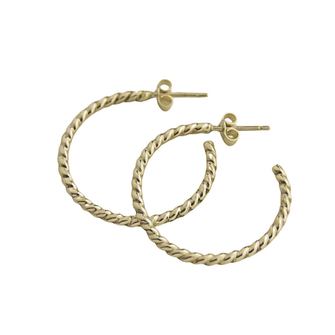 The Silver Stable- Handcrafted British Jewellery Gold Rope Maxi Hoops hoop earrings