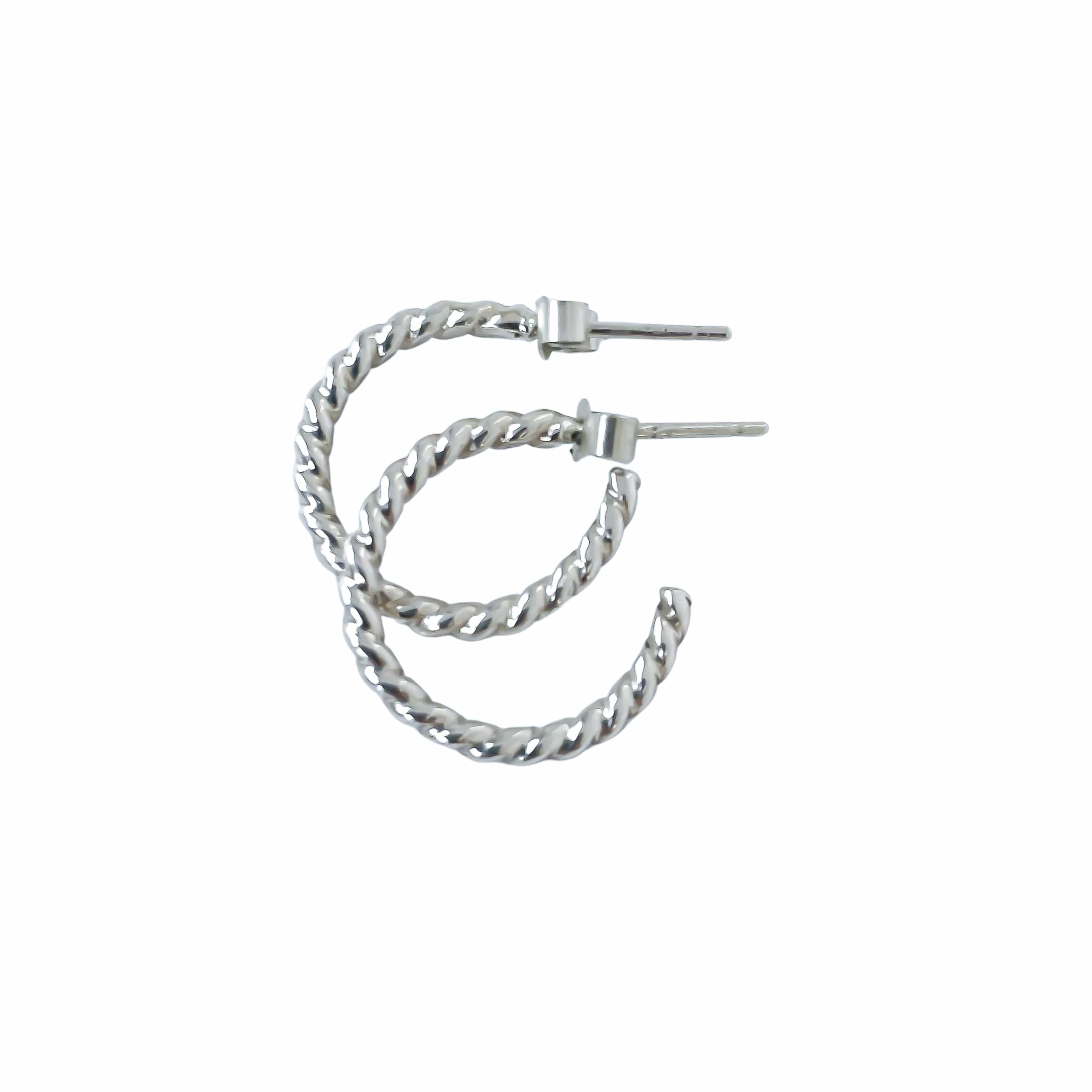 The Silver Stable- Handcrafted British Jewellery Silver Rope Mini Hoops hoop earrings