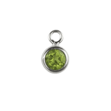 The Silver Stable- Handcrafted British Jewellery 16 inch / August (Peridot) Birthstone & Engraved Silver Disc Necklace necklace