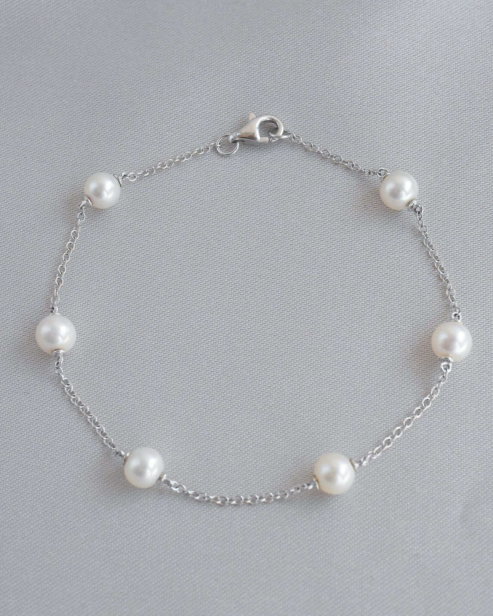 The Silver Stable- Handcrafted British Jewellery Delicate Floating Pearl Bracelet necklace