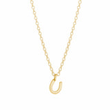 The Silver Stable- Handcrafted British Jewellery Gold / 16 inch Silver Mini Horseshoe Necklace necklace