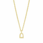 The Silver Stable- Handcrafted British Jewellery Gold / 16 inch Silver Mini Stirrup Necklace necklace