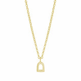 The Silver Stable- Handcrafted British Jewellery Gold / 16 inch Silver Mini Stirrup Necklace necklace