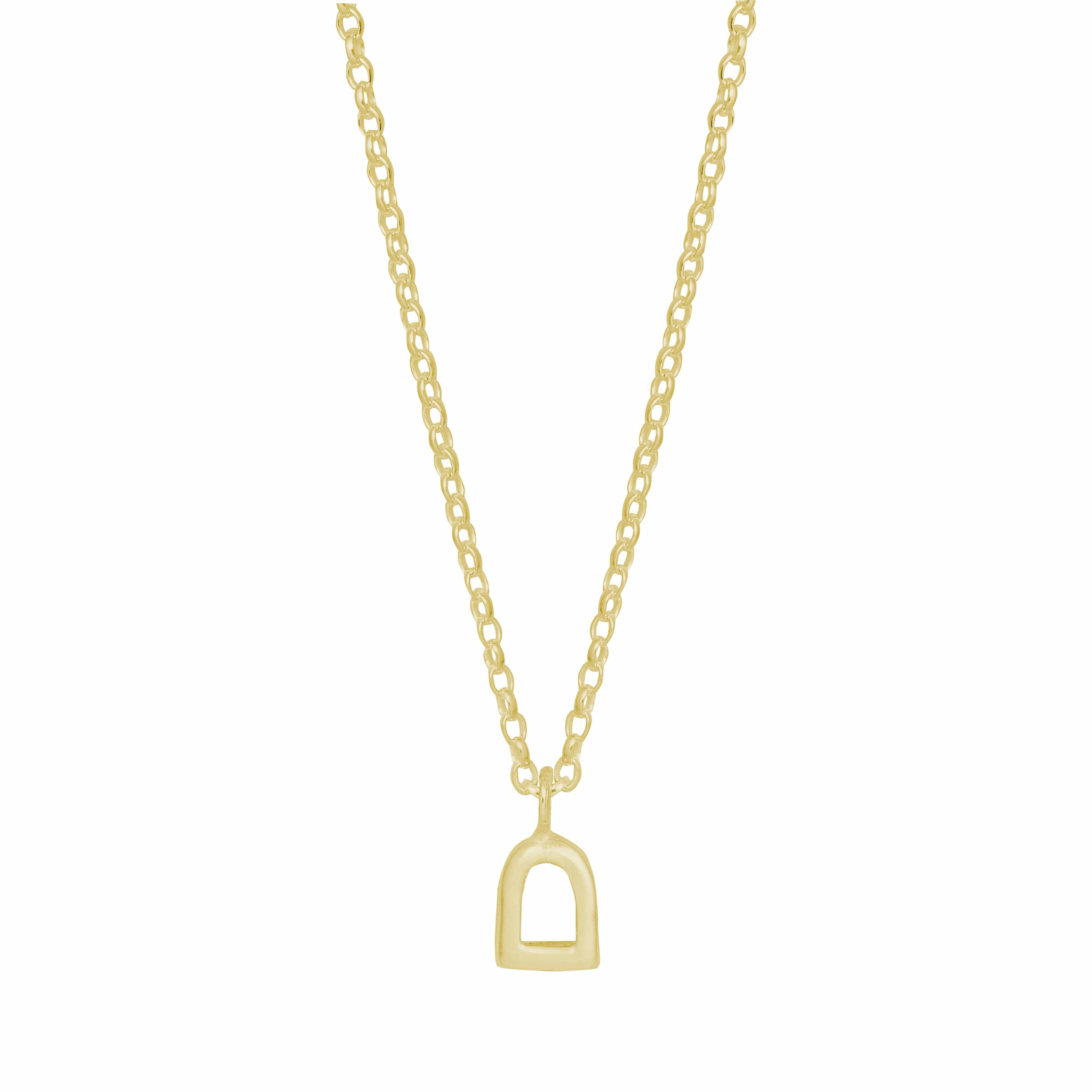The Silver Stable- Handcrafted British Jewellery Gold / 16 inch Silver Mini Stirrup Necklace necklace