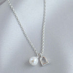 The Silver Stable- Handcrafted British Jewellery Mini Round Pearl Necklace with Charm necklace