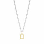The Silver Stable- Handcrafted British Jewellery Silver & Gold / 16 inch Silver Mini Stirrup Necklace necklace
