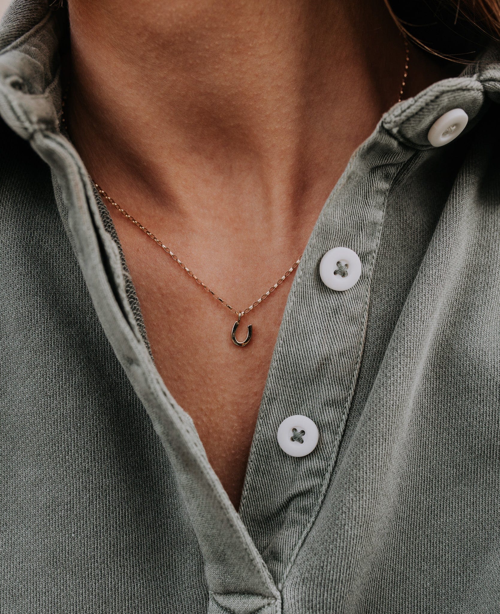The Silver Stable- Handcrafted British Jewellery Silver & Gold Mini Horseshoe Necklace necklace