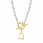The Silver Stable- Handcrafted British Jewellery Silver & Gold T-Bar Necklace necklace