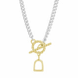 The Silver Stable- Handcrafted British Jewellery Silver & Gold T-Bar Necklace necklace