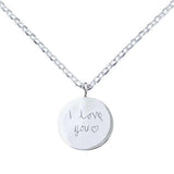 The Silver Stable- Handcrafted British Jewellery Silver Story Necklace with Handwriting necklace