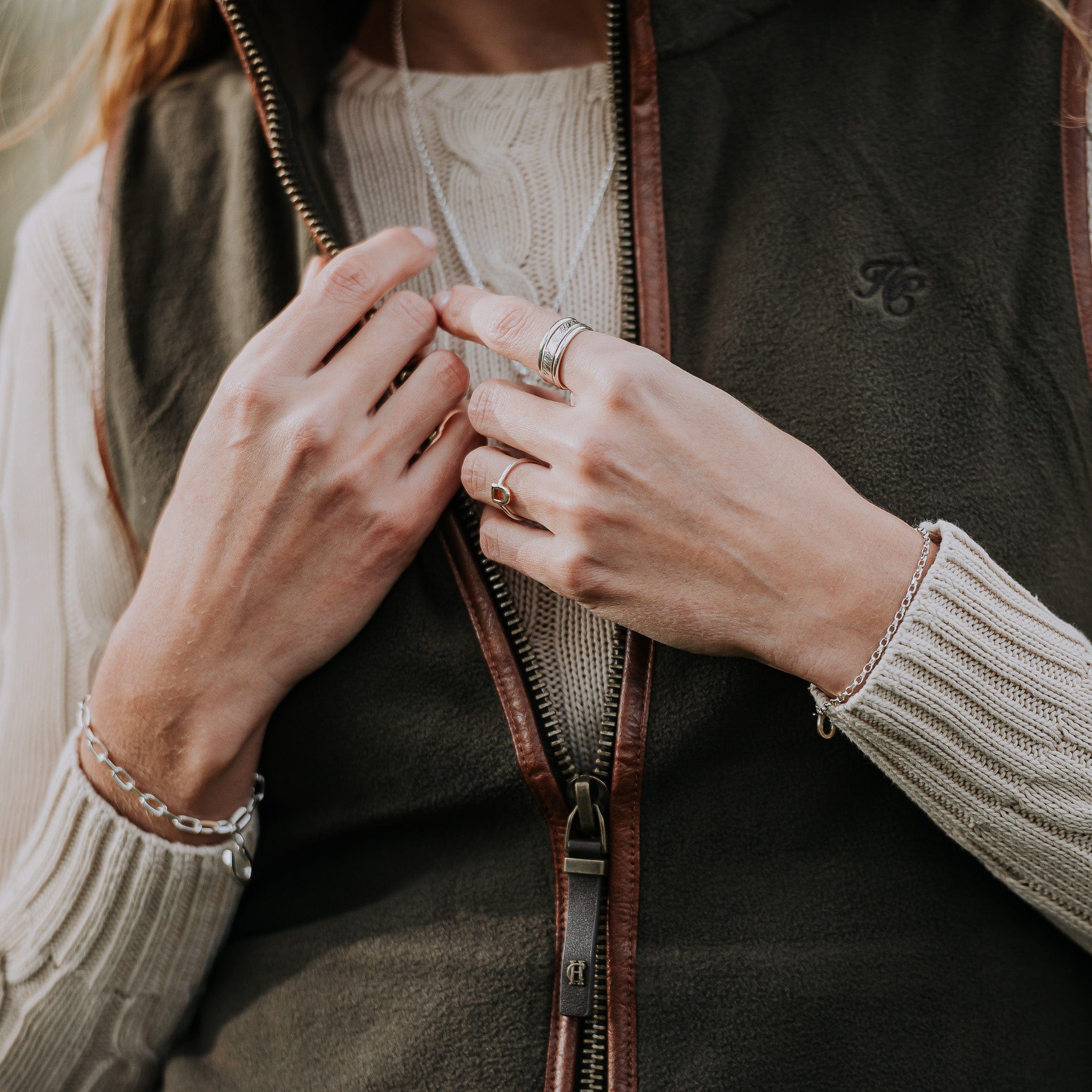 The Silver Stable- Handcrafted British Jewellery Hammered Maxi Stacking Ring rings