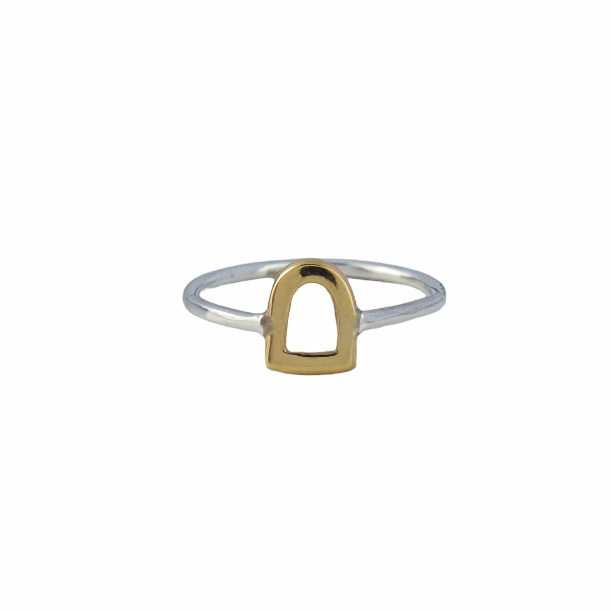 The Silver Stable- Handcrafted British Jewellery Silver & Gold Stirrup Ring rings