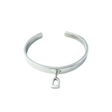Silver Maxi Cuff Bangle with Charm