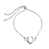 Adjustable Silver Horseshoe Bracelet