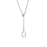 Adjustable Silver Horseshoe Necklace