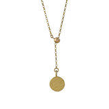 Adjustable Personalised Gold Disc Necklace
