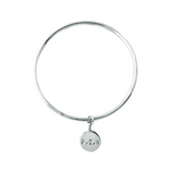 Hammered Silver Disc Stacking Bangle