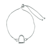 Adjustable Silver Stirrup Bracelet
