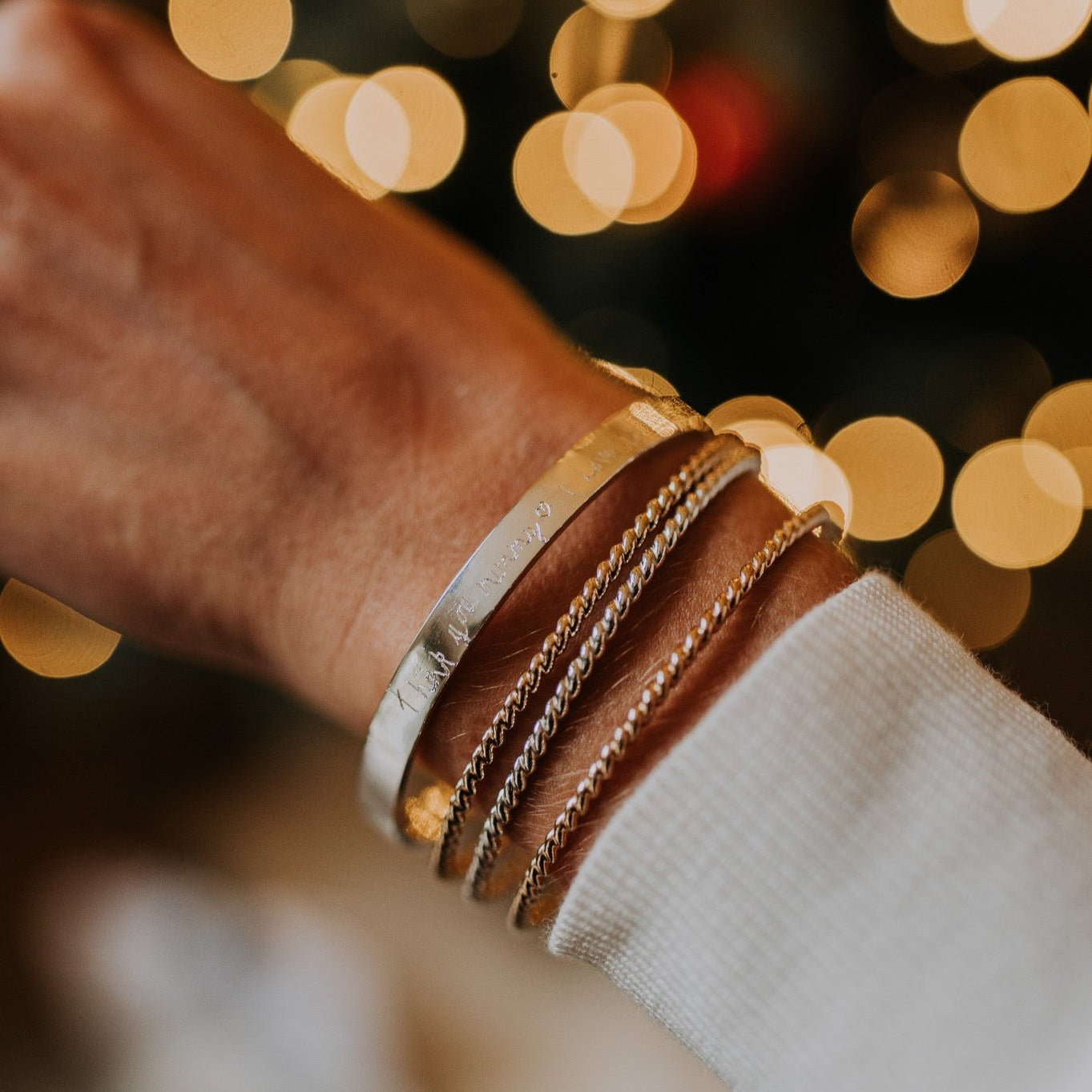 Handwriting bangle stack