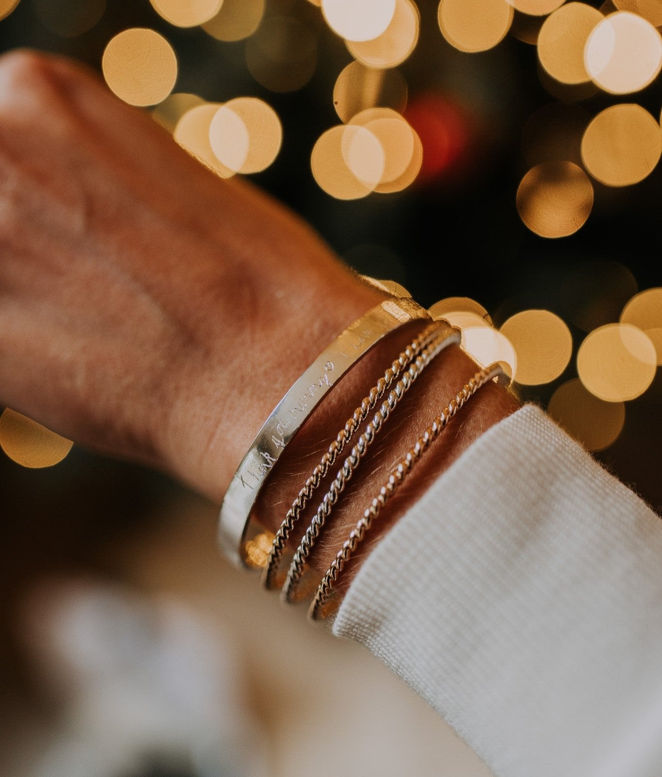 Handwriting bangle stack