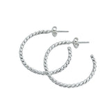 Silver Rope Maxi Hoops